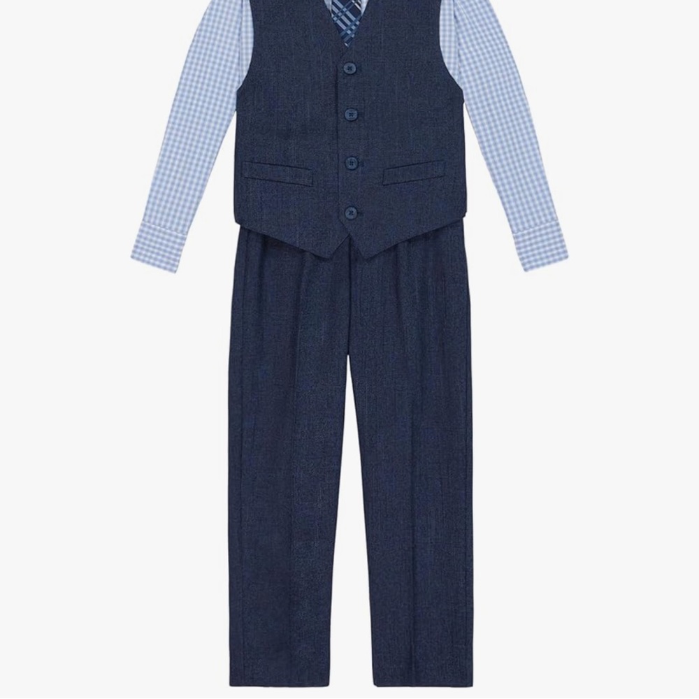 Navy Blue Vest and Pants Set